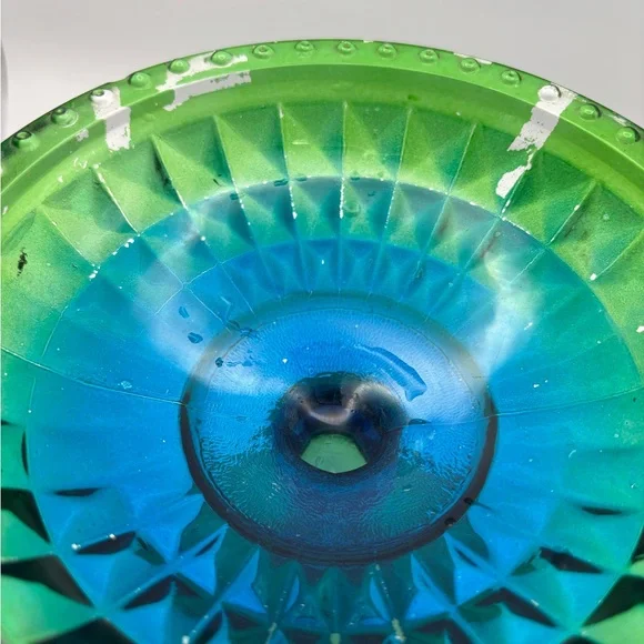 Elegant Green and Blue Glass Bowl - Picture 6 of 14